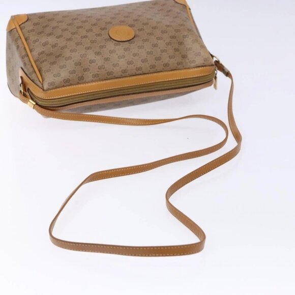 GUCCI Micro GG Supreme Shoulder Bag PVC Beige Gold - Picture 7 of 16